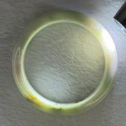 Type A Light Green Lavender Yellow with Moss Green Patches Jadeite Bangle Internal Diameter 57.5mm 72.52g 15.2 by 8.7mm (Very Fine External Rough) - Huangs Jadeite and Jewelry Pte Ltd
