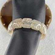 Natural Pinkish Flower Agate Shou Pai Bracelet 38.03g 16.5cm 14.2mm 14 Pcs - Huangs Jadeite and Jewelry Pte Ltd