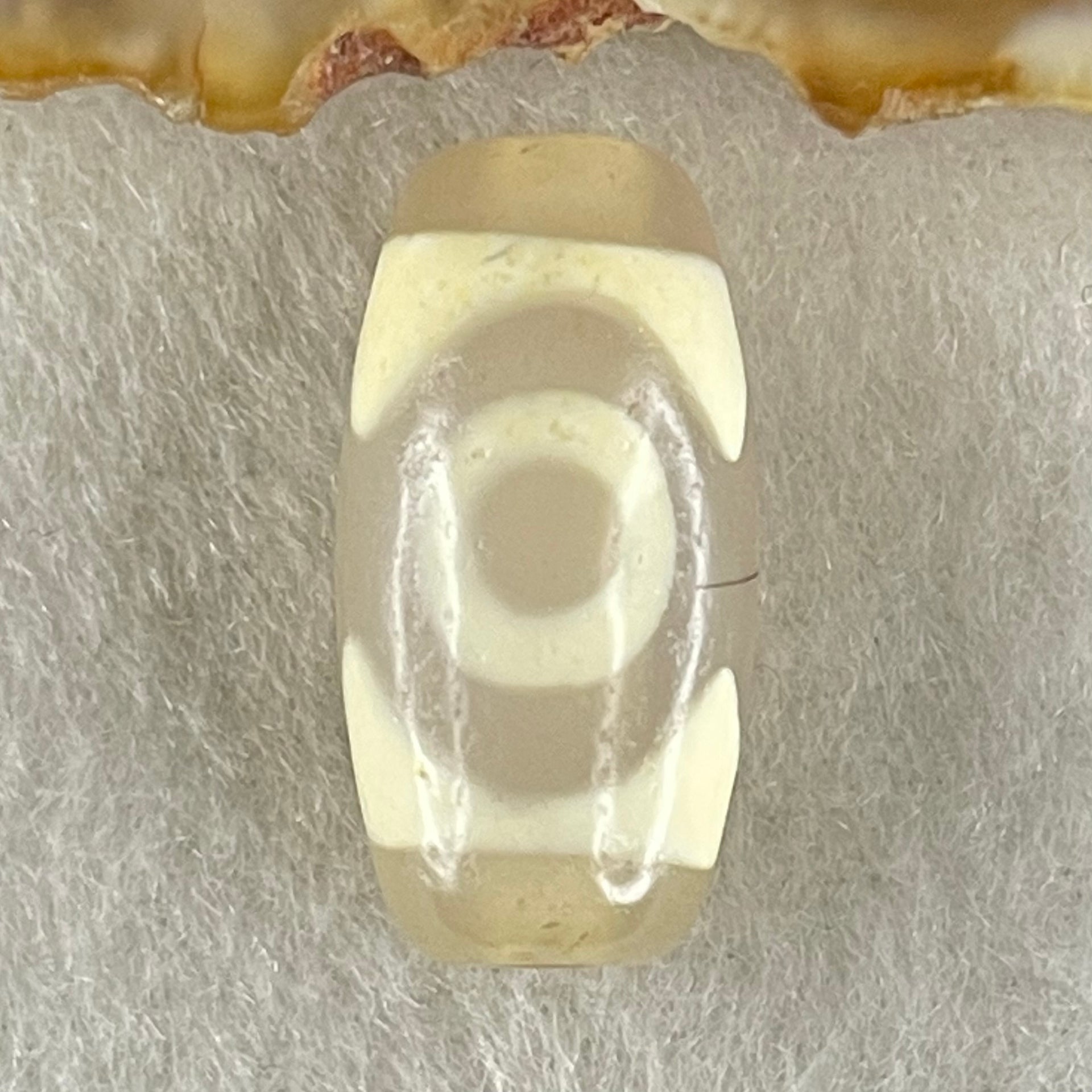 Natural Powerful Tibetan Old Oily Agate 3 Eyes Dzi Bead Heavenly Master (Tian Zhu) 三眼天诛 3.04g 20.0 by 10.2mm - Huangs Jadeite and Jewelry Pte Ltd