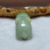 Type A Green with Spicy Piao Hua Jadeite Rabbit Charm 17.05g 36.0 by 14.2 by 17.6mm - Huangs Jadeite and Jewelry Pte Ltd