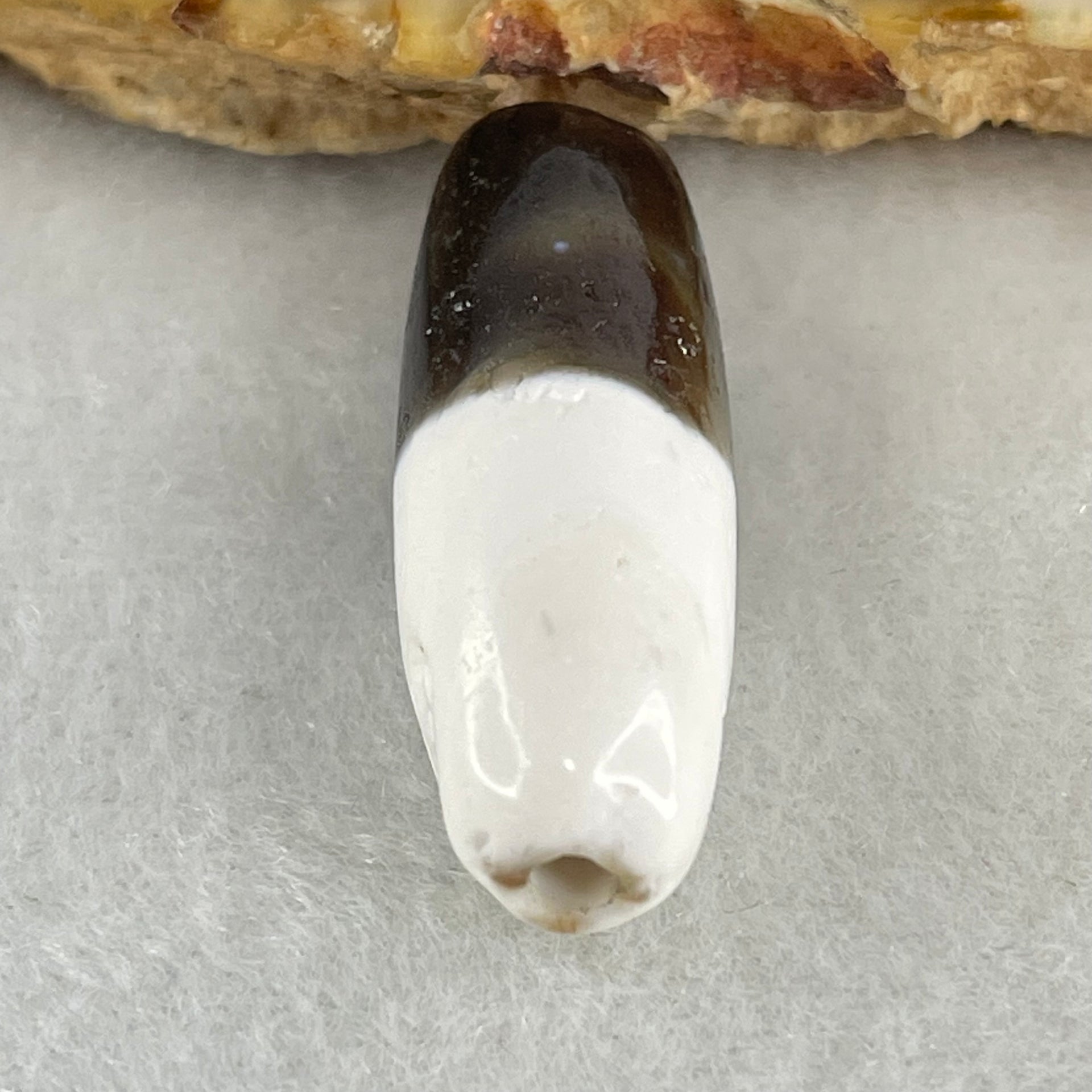 Natural Powerful Tibetan Old Oily Agate 1 Lines Dzi Bead Heavenly Master (Tian Zhu) 4.12g 28.5 by 10.0mm - Huangs Jadeite and Jewelry Pte Ltd