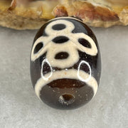 Natural Powerful Tibetan Old Oily Agate 5 Eyes Lightning Dzi Bead Heavenly Master (Tian Zhu) 五眼闪电天珠 5.09g 17.9 by 13.3mm - Huangs Jadeite and Jewelry Pte Ltd