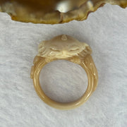 Natural Brown Agate Fox and Flower Carving 3.61g 38.8 by 4.2mm US6 HK13 - Huangs Jadeite and Jewelry Pte Ltd