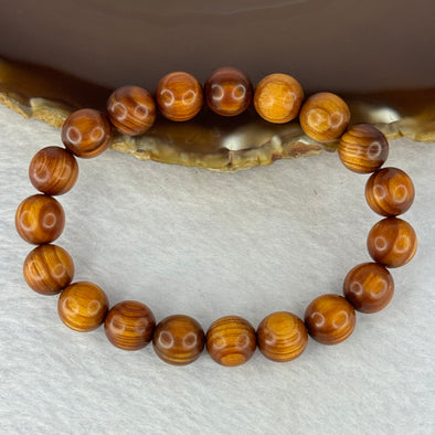 Natural Old Yabai Thuja Wood Beads Bracelet 老树崖柏手链 9.90g 16.5cm 10.1mm 19 Beads - Huangs Jadeite and Jewelry Pte Ltd