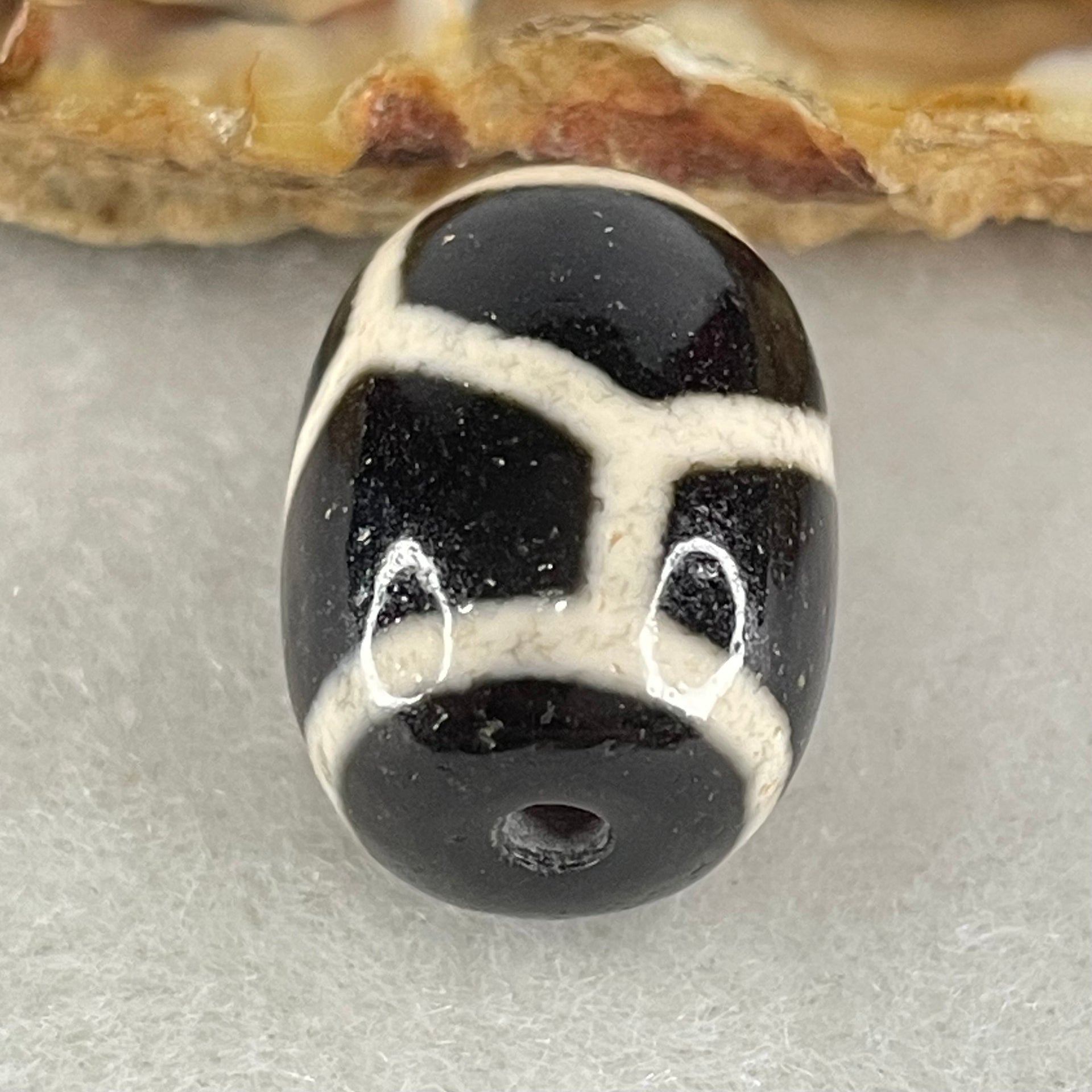 Natural Powerful Tibetan Old Oily Agate Turtle or Tortoise Shell Bead Heavenly Master (Tian Zhu) 龟壳天珠 4.74g 17.7 by 13.1mm - Huangs Jadeite and Jewelry Pte Ltd