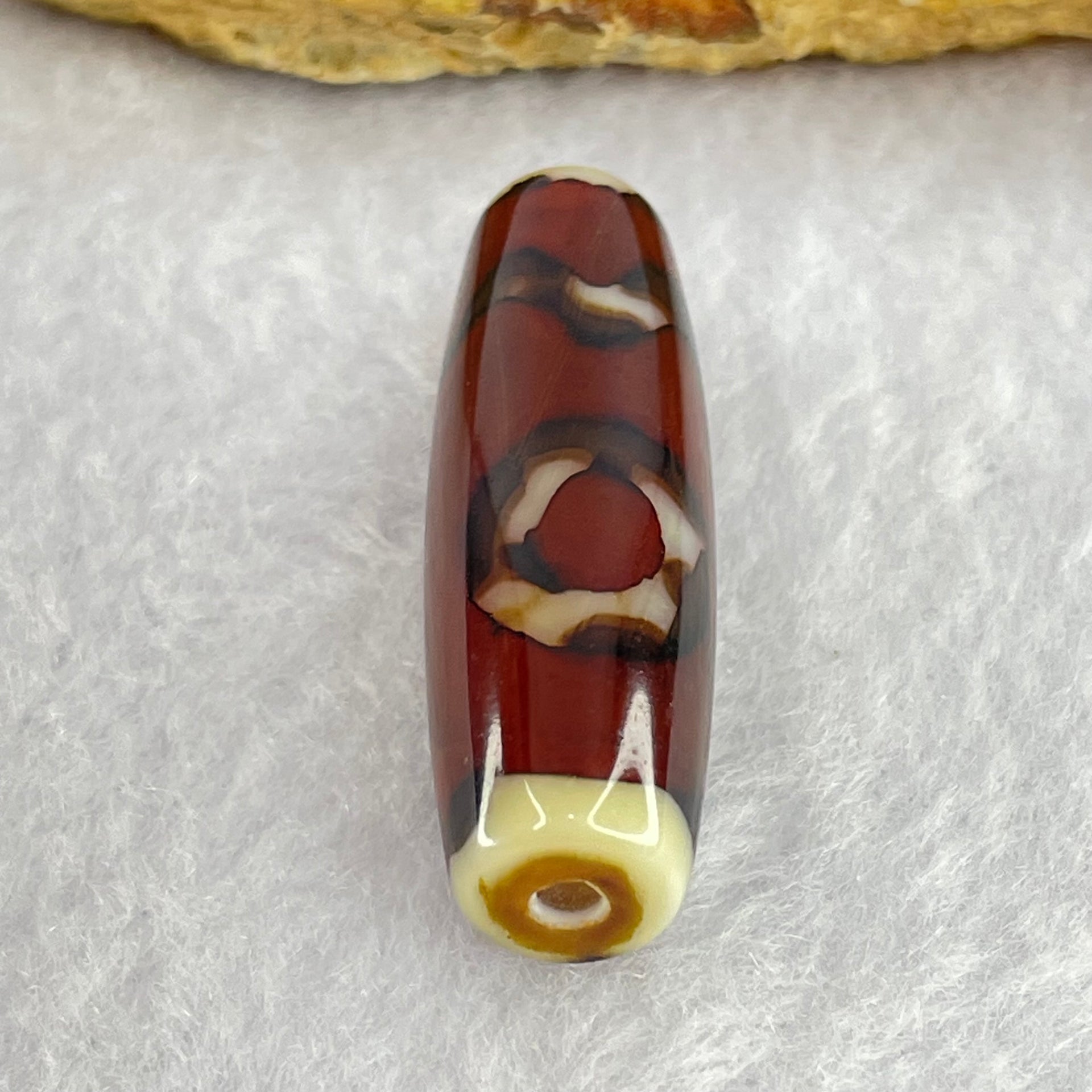 Natural Powerful Tibetan Old Oily Agate Sky Door Serenity 1 Eye Dzi Bead Heavenly Master (Tian Zhu) 一眼天诛 8.75g 37.8 by 12.0mm - Huangs Jadeite and Jewelry Pte Ltd