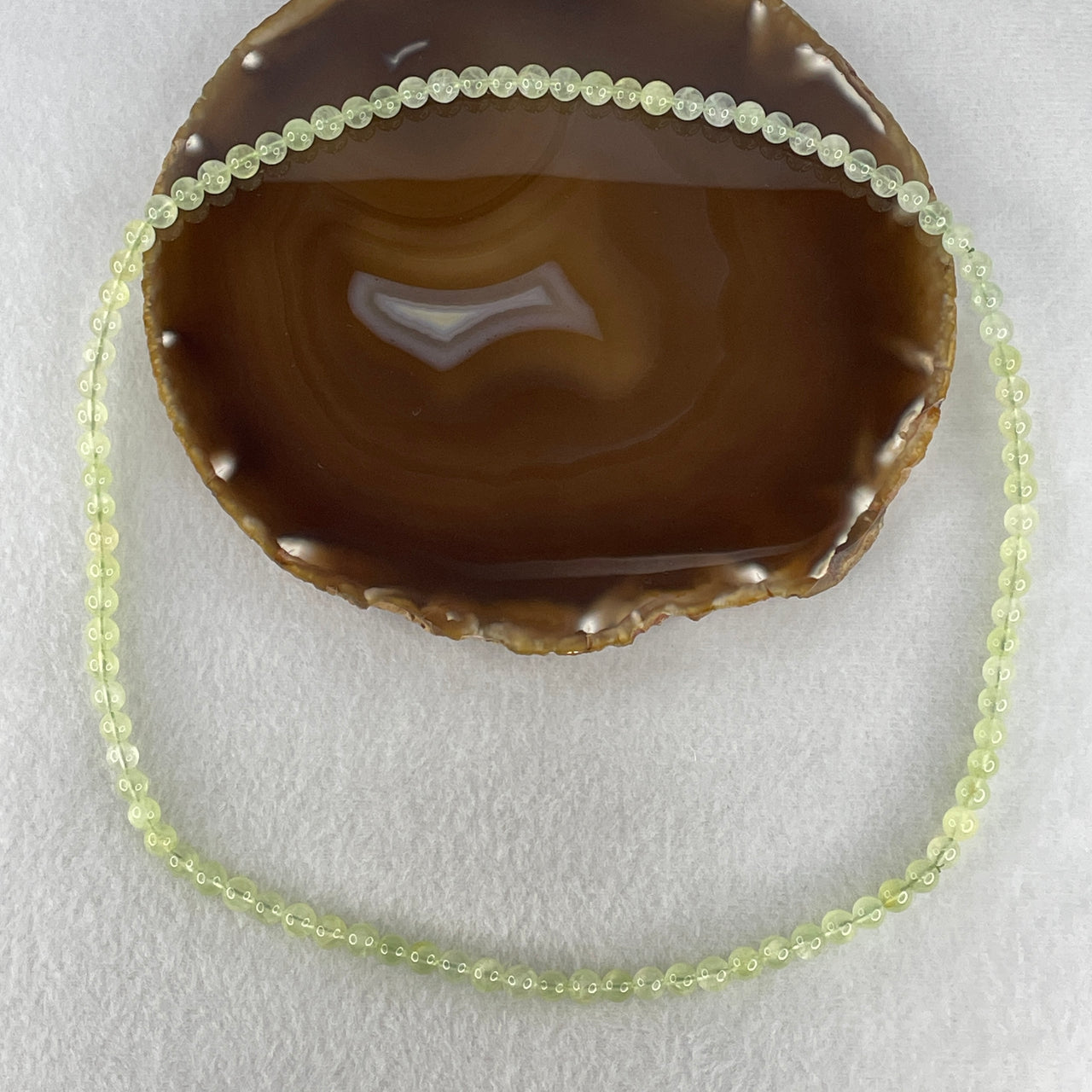 Good Grade Natural Green Prehnite Beads Necklace | 6.5mm Stone of Unconditional Love Strand (35.85g | 56cm Strand Length | 95 Beads)