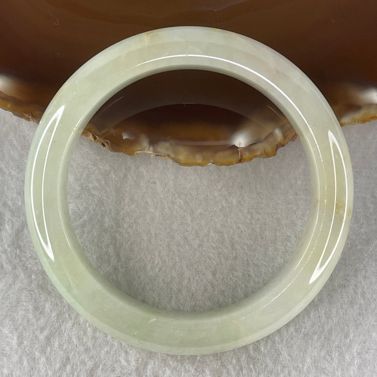 Natural Type Light Green Jadeite Bangle 58.51g Inner Diameter 55.6mm 11.8 by 9.4mm (Internal Line) - Huangs Jadeite and Jewelry Pte Ltd