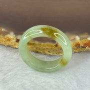 Type A Green with Brown Patches Jadeite Ring 4.17g 6.3 by 3.7mm US7 HK15.5 - Huangs Jadeite and Jewelry Pte Ltd