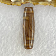 Natural Powerful Tibetan Old Oily Agate 2 Eyes Dzi Bead Heavenly Master (Tian Zhu) 二眼天诛 7.65g 39.6 by 11.3mm - Huangs Jadeite and Jewelry Pte Ltd