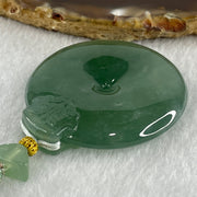 Gold Award Grand Master Type A Icy Bluesish Green Ping An Kou with Mystical Beast Jadeite Pendant 35.90g 43.8 by 8.0mm - Huangs Jadeite and Jewelry Pte Ltd