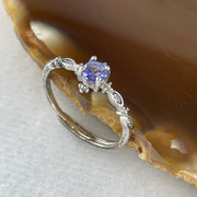 Natural Blue Tanzanite Ring in S925 Sliver 1.05g 4.0 by 2.5mm (Adjustable Size) - Huangs Jadeite and Jewelry Pte Ltd