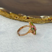 Natural Elbaite Tourmaline in 925 Sliver Ring in Rose Gold Color (Adjustable Size) 3.11g 7.1 by 5.0 by 3.4mm - Huangs Jadeite and Jewelry Pte Ltd