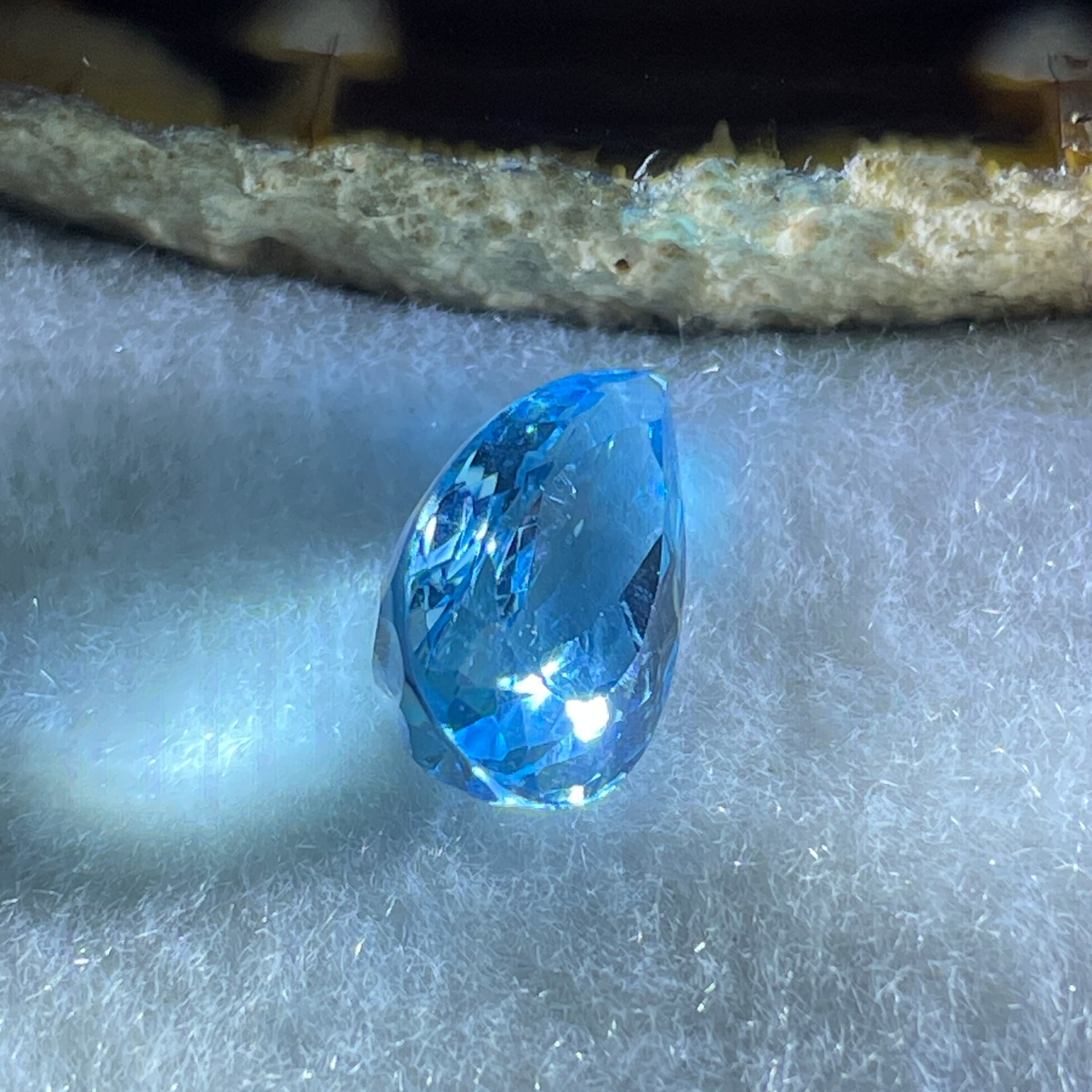 Natural Sky Blue Topaz Teardrop Shape 8.72ct 16.4 by 9.4 by 6.9mm - Huangs Jadeite and Jewelry Pte Ltd