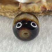 Natural Powerful Tibetan Old Oily Agate 1 Line Dzi Bead Heavenly Master (Tian Zhu) 1.81g 10.0 by 10.9mm - Huangs Jadeite and Jewelry Pte Ltd