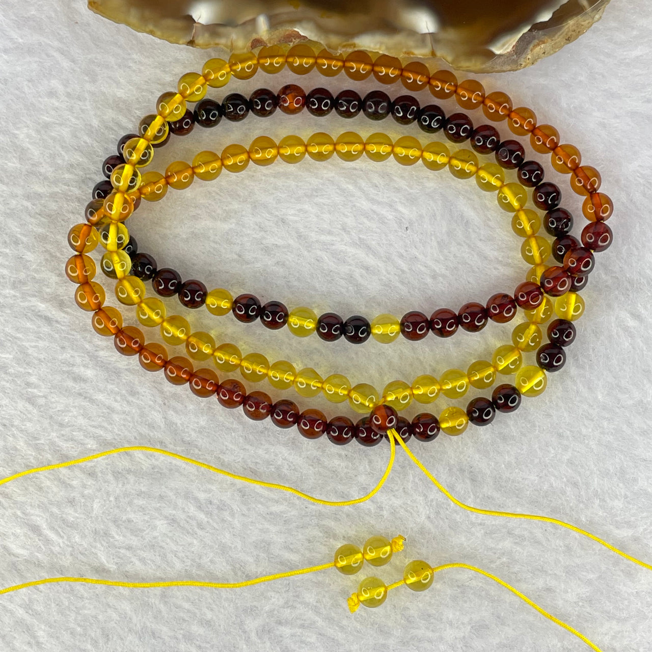 Natural Amber 琥珀 Beads Necklace 7.04g 4.5mm 130 Beads - Huangs Jadeite and Jewelry Pte Ltd
