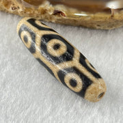 Natural Powerful Tibetan Old Oily Agate 9 Eyes Turtle Shell Dzi Bead Heavenly Master (Tian Zhu) 九眼龟壳天诛 7.35g 38.5 by 11.5mm - Huangs Jadeite and Jewelry Pte Ltd