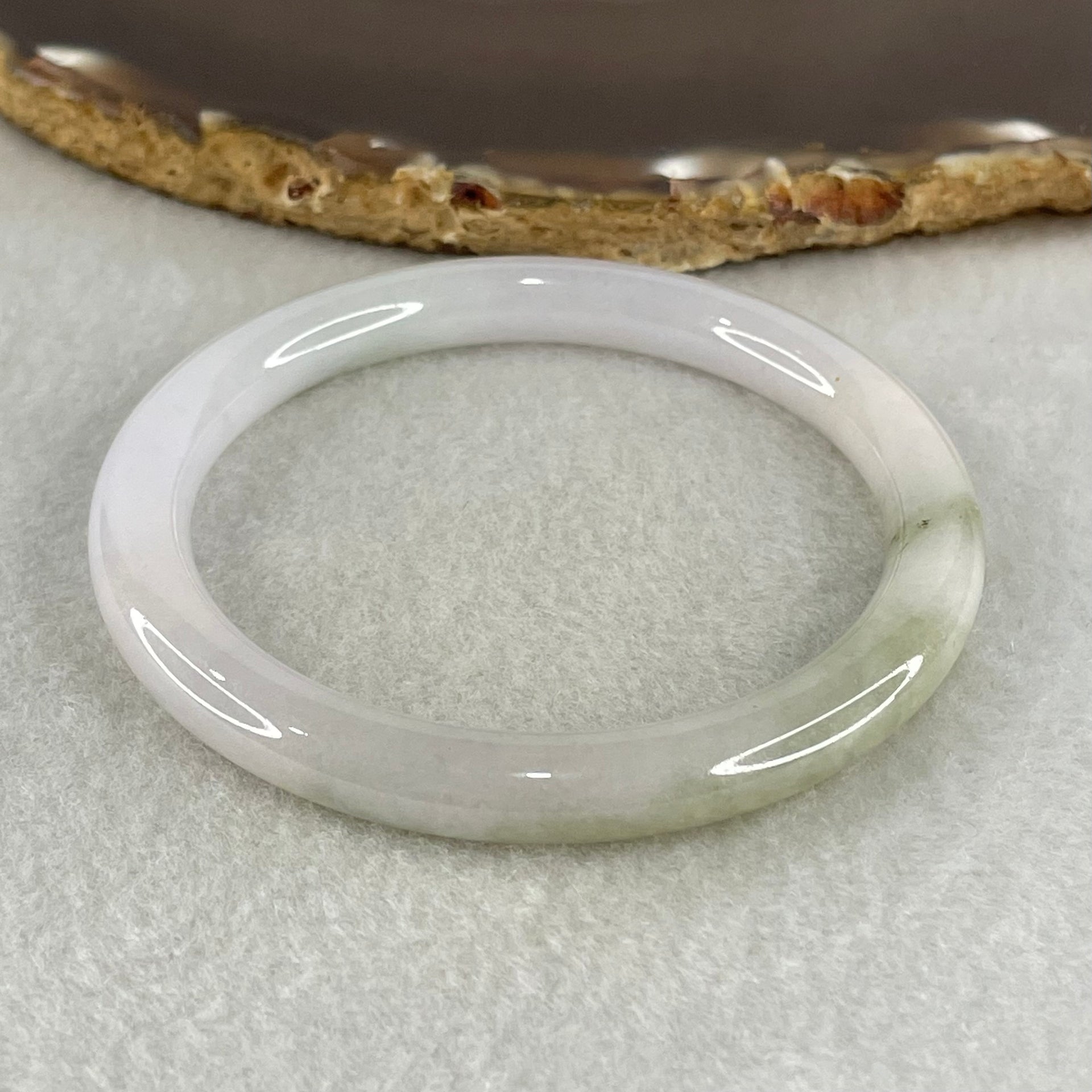 Type A Light Lavender and Light Green Jadeite Bangle 27.65g Inner Diameter 53.4mm 7.4 by 7.8mm (Close to Perfect) - Huangs Jadeite and Jewelry Pte Ltd