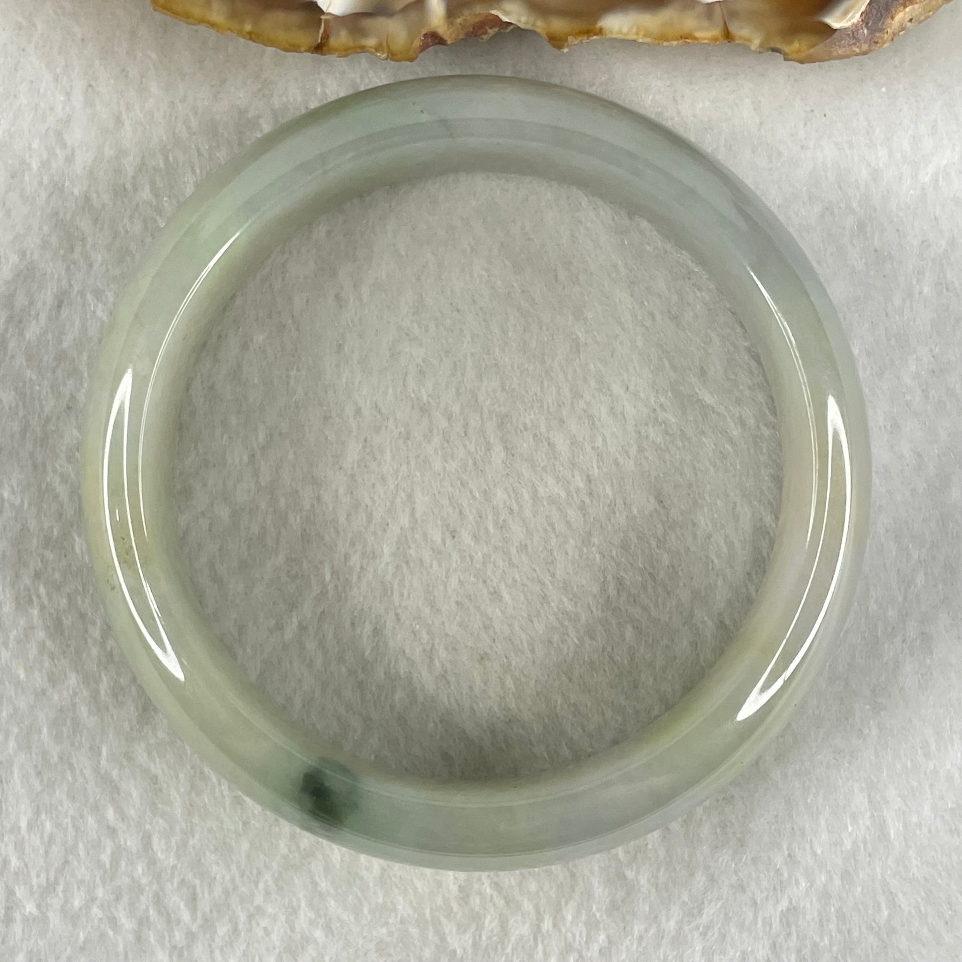Type A Light Green with Lavender Jadeite Bangle 61.36g Inner Diameter 55.5mm 16.2 by 8.0mm (Slight Internal Lines) - Huangs Jadeite and Jewelry Pte Ltd