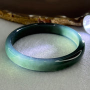 Good Grade Type A Icy Blueish Green Jadeite Bangle Internal Diameter 57.6mm 34.25g 10.7 by 6.8mm (Perfect) - Huangs Jadeite and Jewelry Pte Ltd