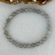 Natural Grey Rabbit Hair Beads Bracelet 9.59g 15.5cm 6.3mm 30 Beads - Huangs Jadeite and Jewelry Pte Ltd