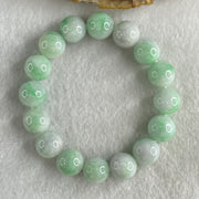 Type A Light Green with Light Lavender with Emerald Green Piao Huan Jadeite Beads Bracelet 48.39g 16cm 12.2mm 16 Beads - Huangs Jadeite and Jewelry Pte Ltd