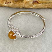 Type A Red Cabochon Jadeite in S925 Sliver Ring (Adjustable Size) 1.42g 4.5 by 3.2mm - Huangs Jadeite and Jewelry Pte Ltd