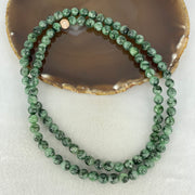 Type A Blueish Green with Light Green Piao Hua Jadeite Beads Necklace 79.31g 74cm 8.0mm 98 Beads - Huangs Jadeite and Jewelry Pte Ltd