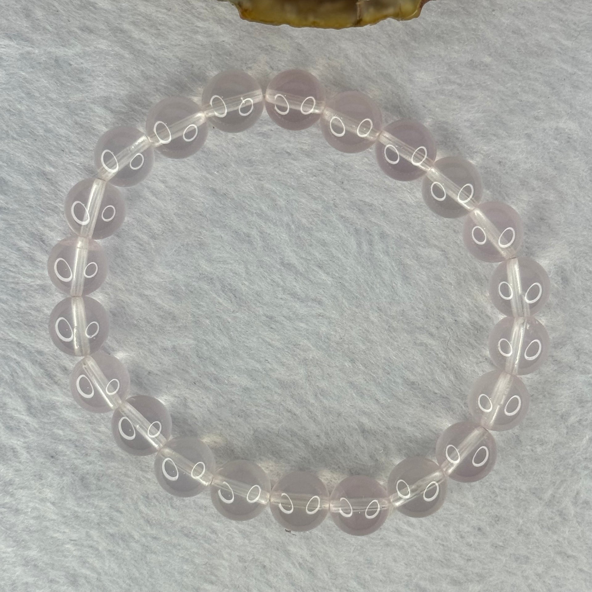 Natural Rose Quartz Beads Bracelet 天然玫瑰石英珠手链20.88g 16cm 8.9mm 22 Beads - Huangs Jadeite and Jewelry Pte Ltd