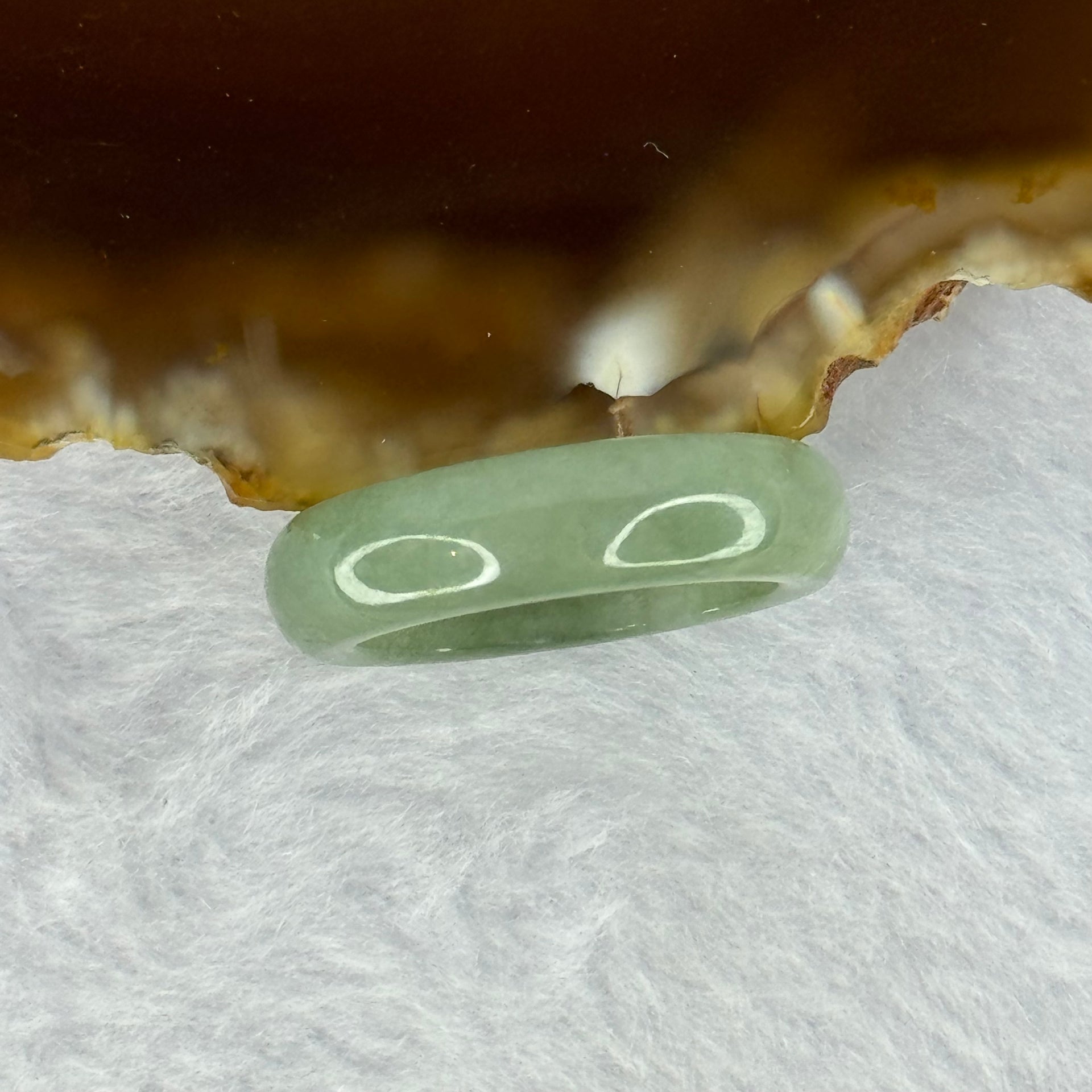 Type A Green Jadeite Ring 3.76g 6.0 by 3.7mm US7 HK15.5 (Very Slight External Rough) - Huangs Jadeite and Jewelry Pte Ltd