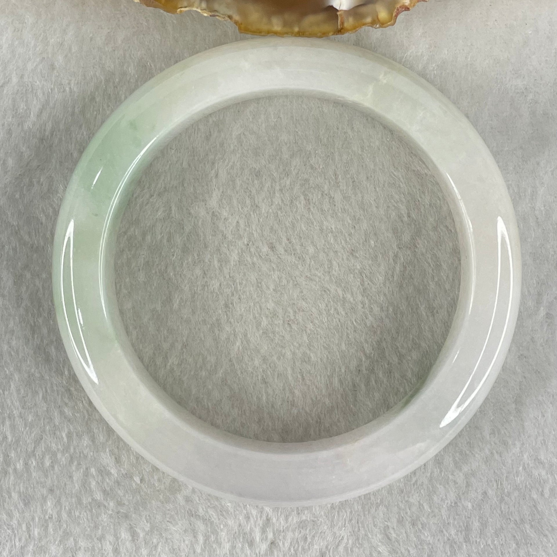 Type A Light Green with Faint Lavender Jadeite Bangle 58.05g Inner Diameter 54.4mm 12.5 by 9.0mm (Close to Perfect) - Huangs Jadeite and Jewelry Pte Ltd