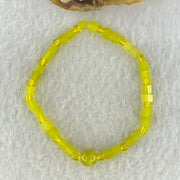 Natural Yellow Serpentine Mini Cube Beads Bracelet 6.36g 4.4mm 29 Beads - Huangs Jadeite and Jewelry Pte Ltd