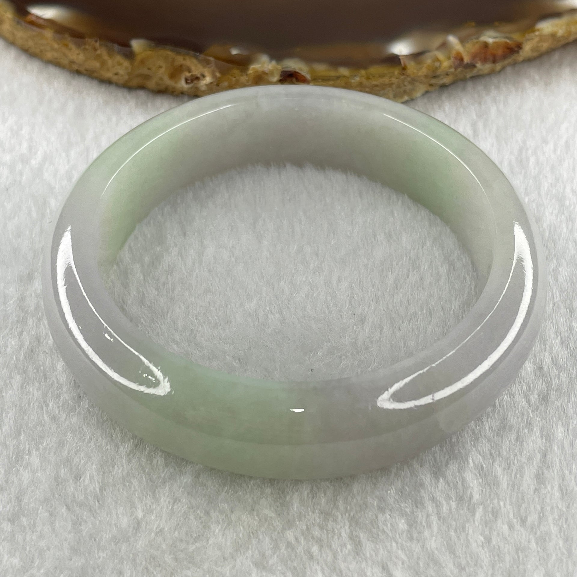Natural Type A Jelly Light Lavender Light Green Jadeite Bangle 57.44g Inner Diameter 52.8mm 13.9 by 8.4mm (Slight External Line) - Huangs Jadeite and Jewelry Pte Ltd