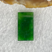 Rare Good Grade Type A Old Mine Spicy Green Jadeite Rectangle Wu Shi Pai Stone Setting 1.44g 20.1 by 11.2 by 2.2mm - Huangs Jadeite and Jewelry Pte Ltd