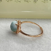 Natural Larimar in S925 Silver Rose Gold Color Ring (Adjustable Size) 2.04g 8.9 by 5.5mm - Huangs Jadeite and Jewelry Pte Ltd