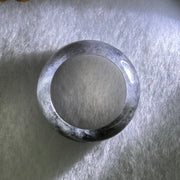 Type A Semi Icy Wuji Grey Black with Lavender Jadeite Thick Ring 5.10g 9.2 by 3.6mm US7.7 HK 17 (Slight Internal Lines) - Huangs Jadeite and Jewelry Pte Ltd