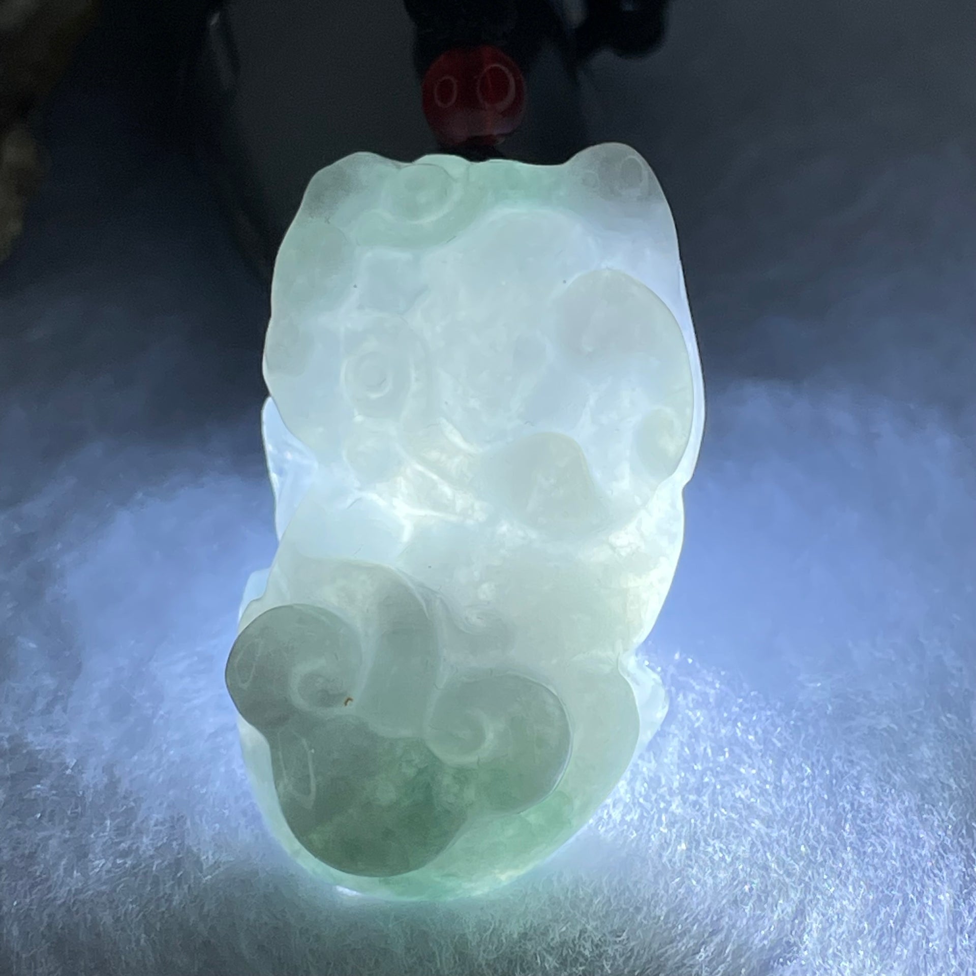 Type A Lavender Green Jadeite Pixiu Pendant 25.44g 42.1 by 24.5 by 12.5mm - Huangs Jadeite and Jewelry Pte Ltd