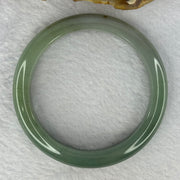 Type A Blueish Green with Black and Brownish Yellow Spots Jadeite Bangle 46.22g Internal Diameter 55.1mm 10.2 by 8.0mm (Very Slight Inter Line) - Huangs Jadeite and Jewelry Pte Ltd