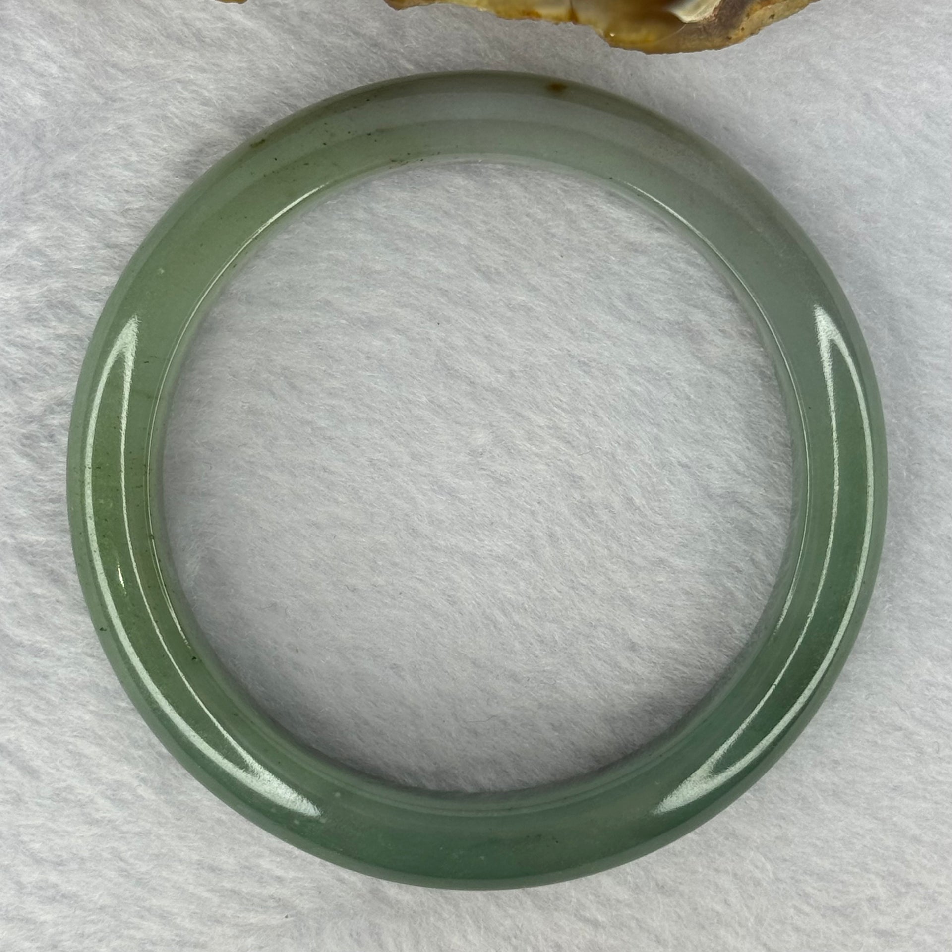 Type A Blueish Green with Black and Brownish Yellow Spots Jadeite Bangle 46.22g Internal Diameter 55.1mm 10.2 by 8.0mm (Very Slight Inter Line) - Huangs Jadeite and Jewelry Pte Ltd