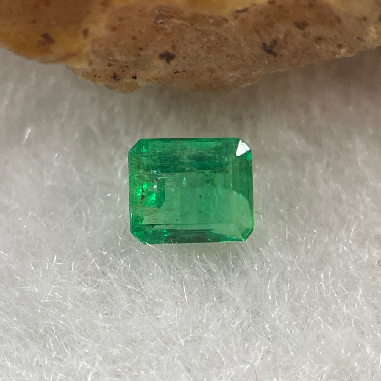 Natural Colombia Vivid Green Emerald (Beryl) Cut-Cornered Rectangular Step cut 0.40ct 4.9 by 4.2 by 2.6mm - Huangs Jadeite and Jewelry Pte Ltd