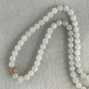 Type A White to Faint Blue Jadeite Beads Necklace 60.62g 66cm 7.0mm 98 Beads - Huangs Jadeite and Jewelry Pte Ltd