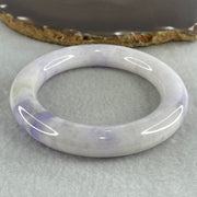 Certified Natural Type A White & Lavender Piao Hua Jadeite Full Round Bangle | 58.3mm Yuan Tiao (88.74g 12.5x12.6mm | Internal Line | Imperial Wholeness & High Spiritual Grace) - Huangs Jadeite and Jewelry Pte Ltd