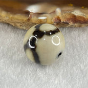 Natural Powerful Tibetan Old Oily Agate 3 Eyes Dzi Bead Heavenly Master (Tian Zhu) 三眼天诛 3.94g 14.2mm - Huangs Jadeite and Jewelry Pte Ltd