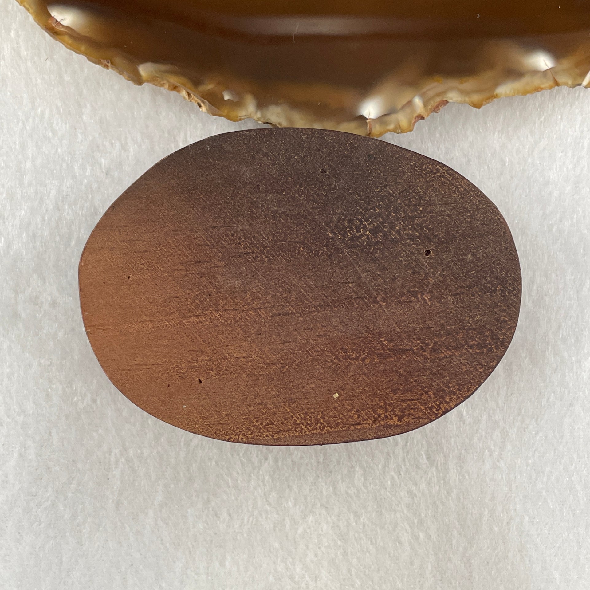 Natural Smoky Quartz Rough Rectangular Shape Display in Wooden Stand 164.95g 76.3 by 55.5 by 86.7mm - Huangs Jadeite and Jewelry Pte Ltd