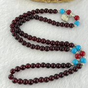 Natural Dark Red Blood Amber Beads Necklace 天然血珀项链 27.79g 54cm 6.4mm 80 Beads - Huangs Jadeite and Jewelry Pte Ltd
