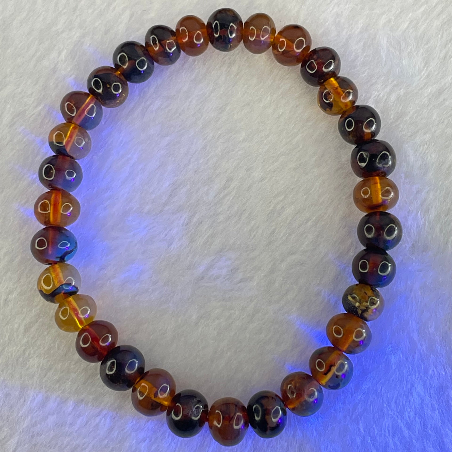Natural Mixed Amber Beads Bracelet 6.57g 16.5cm 8.0mm 31 Beads - Huangs Jadeite and Jewelry Pte Ltd