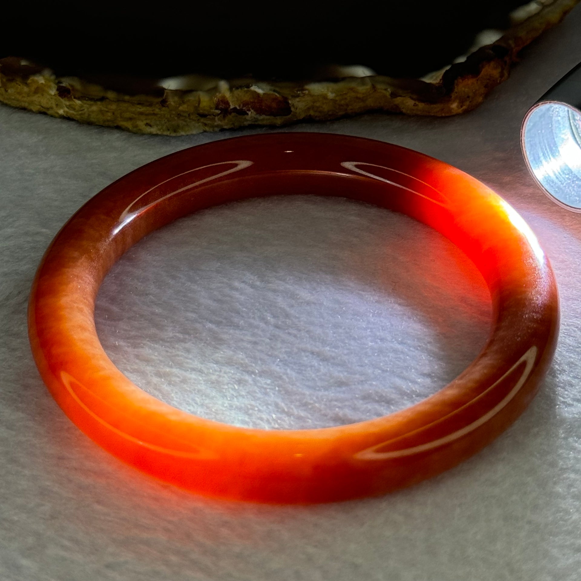 Red Quartzite Jade Bangle 天山玉手镯 Internal Diameter 61.0mm 49.43g 10.6 by 10.6mm - Huangs Jadeite and Jewelry Pte Ltd