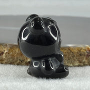 Black Obsidian Labubu Charm Display 15.77g 29.2 by 22.3 by 20.2mm - Huangs Jadeite and Jewelry Pte Ltd