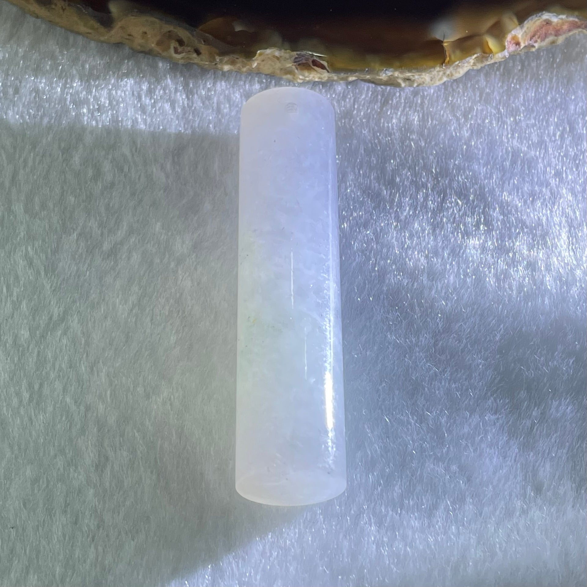 Type A Lavender with Wuji Grey Jadeite Pillar Pendant 20.30g 51.0 by 12.4mm - Huangs Jadeite and Jewelry Pte Ltd