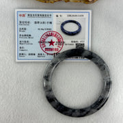 Type A Wuji Grey Black Piao Hua Jadeite Bangle Internal Diameter 55.4mm 39.68g 7.9 by 9.4mm (Slight Internal Lines) - Huangs Jadeite and Jewelry Pte Ltd